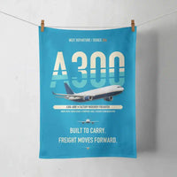 Thumbnail for Airbus A300-600F design on turquoise towel