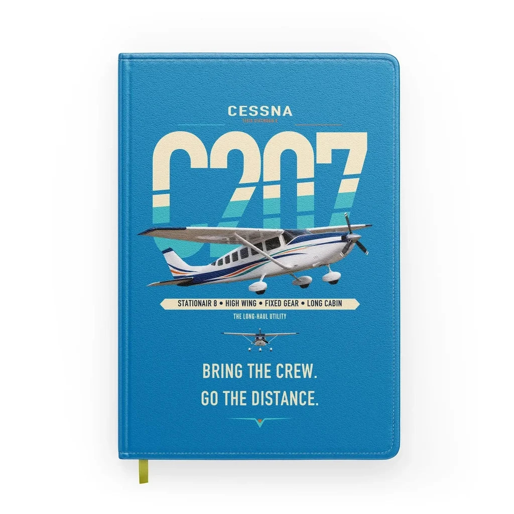 Cessna T207A Stationair 8 design on turquoise notebook