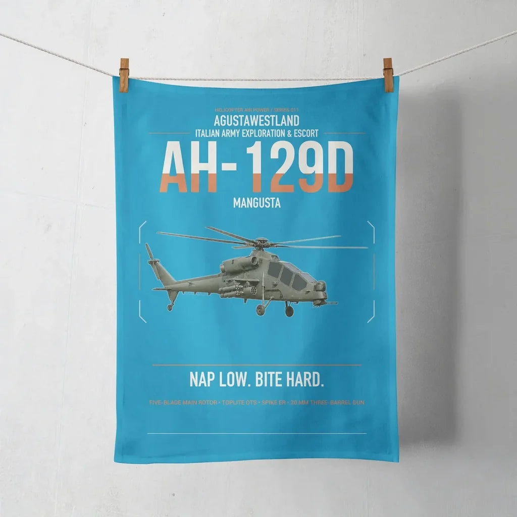 AgustaWestland AH-129D Mangusta design on turquoise towel