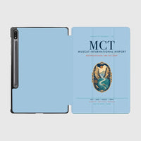 Thumbnail for Muscat International Airport (MCT) design on light blue samsung tablet tablet case