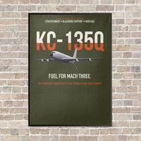 Thumbnail for KC-135Q Blackbird Tanker vertical canvas print - framed - green army background