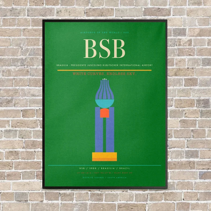 Brasilia - Presidente Juscelino Kubitschek International Airport BSB - Canvas Framed - Green
