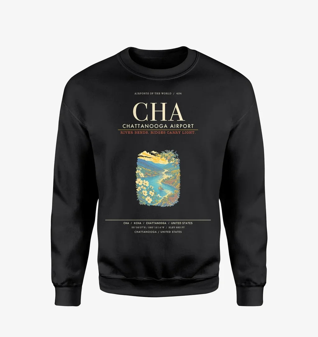 Chattanooga Airport CHA Sweatshirt - Black