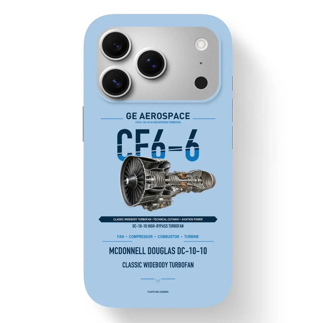 CF6-6 Case design on light blue iphone case