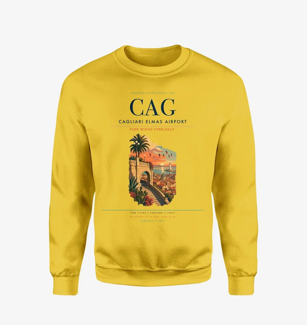 Cagliari Elmas Airport CAG Sweatshirt - Yellow