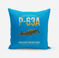 Thumbnail for P-63A Kingcobra design on turquoise pillow