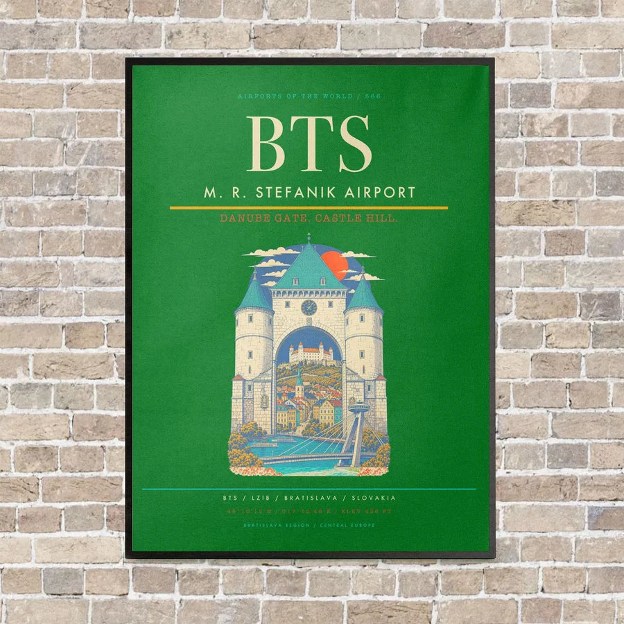 M. R. Stefanik Airport BTS - Canvas Framed - Green