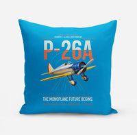 Thumbnail for Boeing P-26A Peashooter design on turquoise pillow