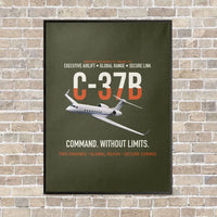 Thumbnail for C-37B Global Command Link vertical canvas print - framed - green army background
