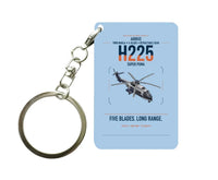 Thumbnail for Airbus H225 design on light blue designed key chain, double-side print