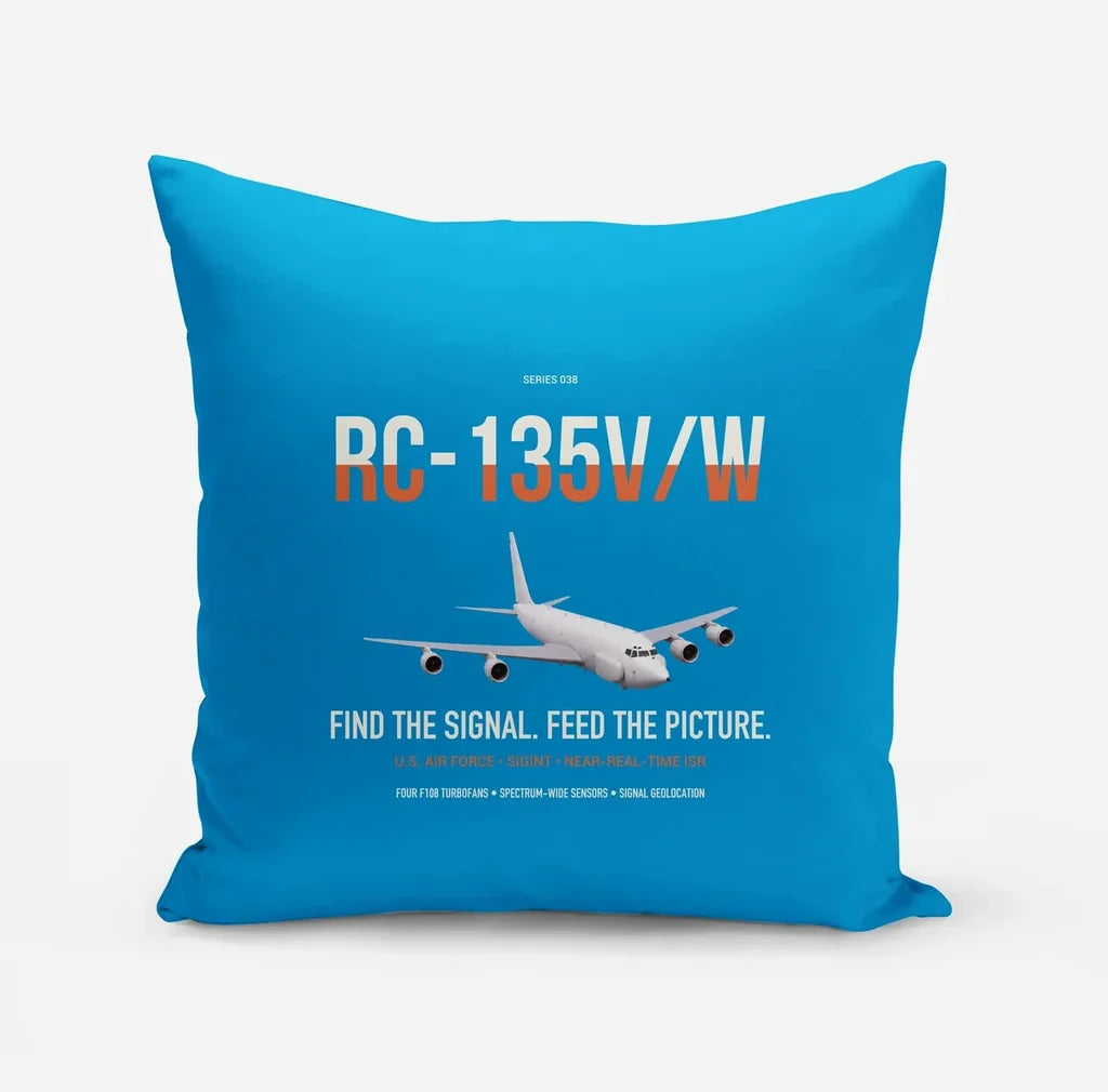 RC-135V W Rivet Joint design on turquoise pillow