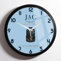 Thumbnail for Jackson Hole Airport (JAC) design on light blue framed wall clock
