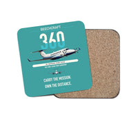 Thumbnail for Beechcraft King Air 360 design on turquoise 1 piece coaster