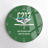 Thumbnail for CASA C-212-400 Aviocar design on green no frame wall clock
