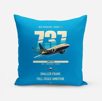 Thumbnail for Boeing 737 MAX 7 design on turquoise pillow
