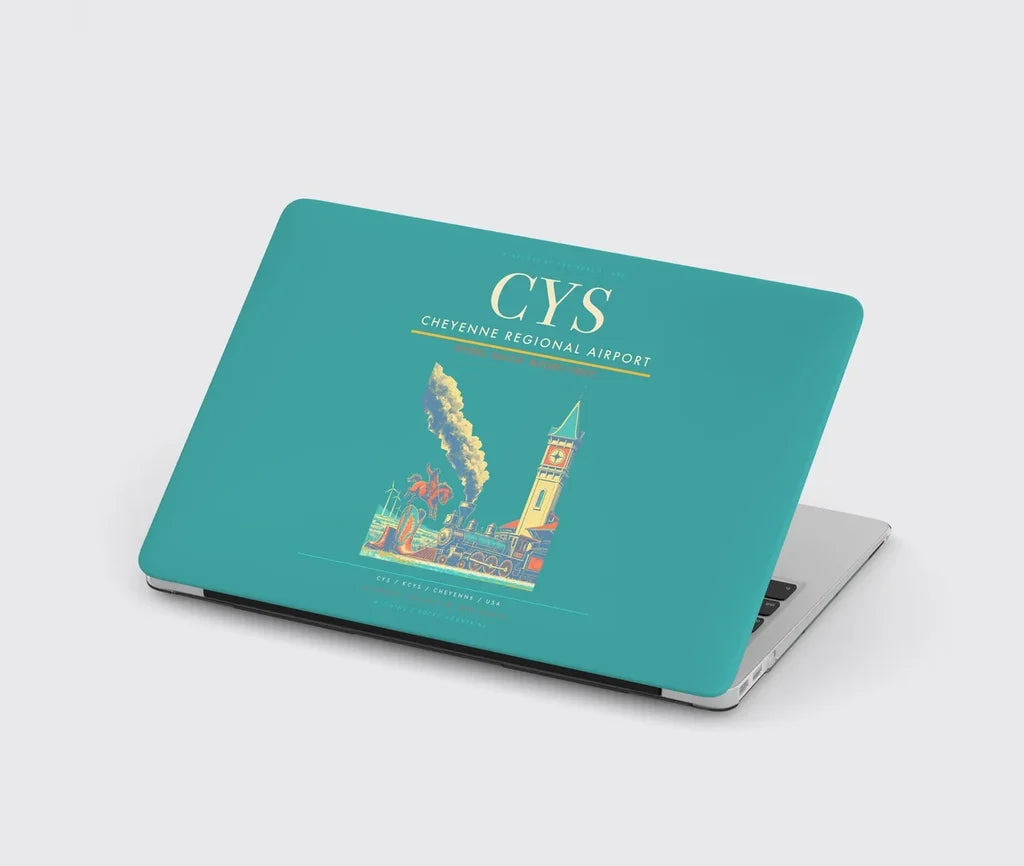 Cheyenne Regional Airport (CYS) design on turquoise MacBook case