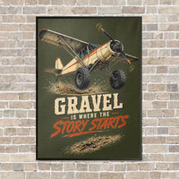 Thumbnail for Gravel Is Where The Story Starts vertical canvas print - framed - green army background