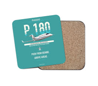 Thumbnail for Piaggio P.180 Avanti EVO design on turquoise 1 piece coaster