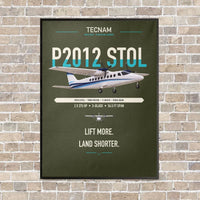 Thumbnail for Tecnam P2012 STOL vertical canvas print - framed - green army background