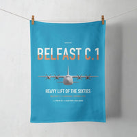 Thumbnail for Short Belfast C.1 design on turquoise towel