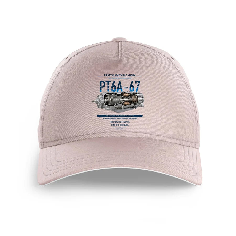 PT6A-67 design on pink printed hat