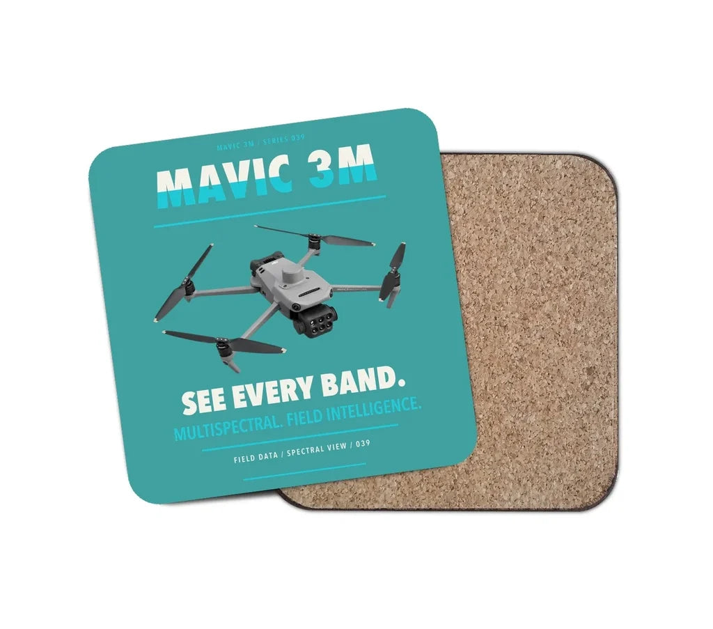 DJI Mavic 3 Multispectral design on turquoise 1 piece coaster