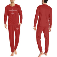 Thumbnail for Propeller Shape Aviation Alphabet men pajamas - Red