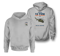 Thumbnail for Aérospatiale SA 330B Puma design on light gray double-side hoodie, double-side print