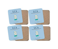 Thumbnail for Larnaka International Airport (LCA) design on light blue 4 pieces set coaster