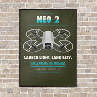 Thumbnail for DJI Neo 2 vertical canvas print - framed - green army background