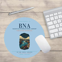 Thumbnail for Nashville International Airport (BNA) design on light blue round mouse pad