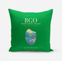 Thumbnail for Bergen Airport Flesland BGO - Seven-Rain Fjord Tapestry - Green