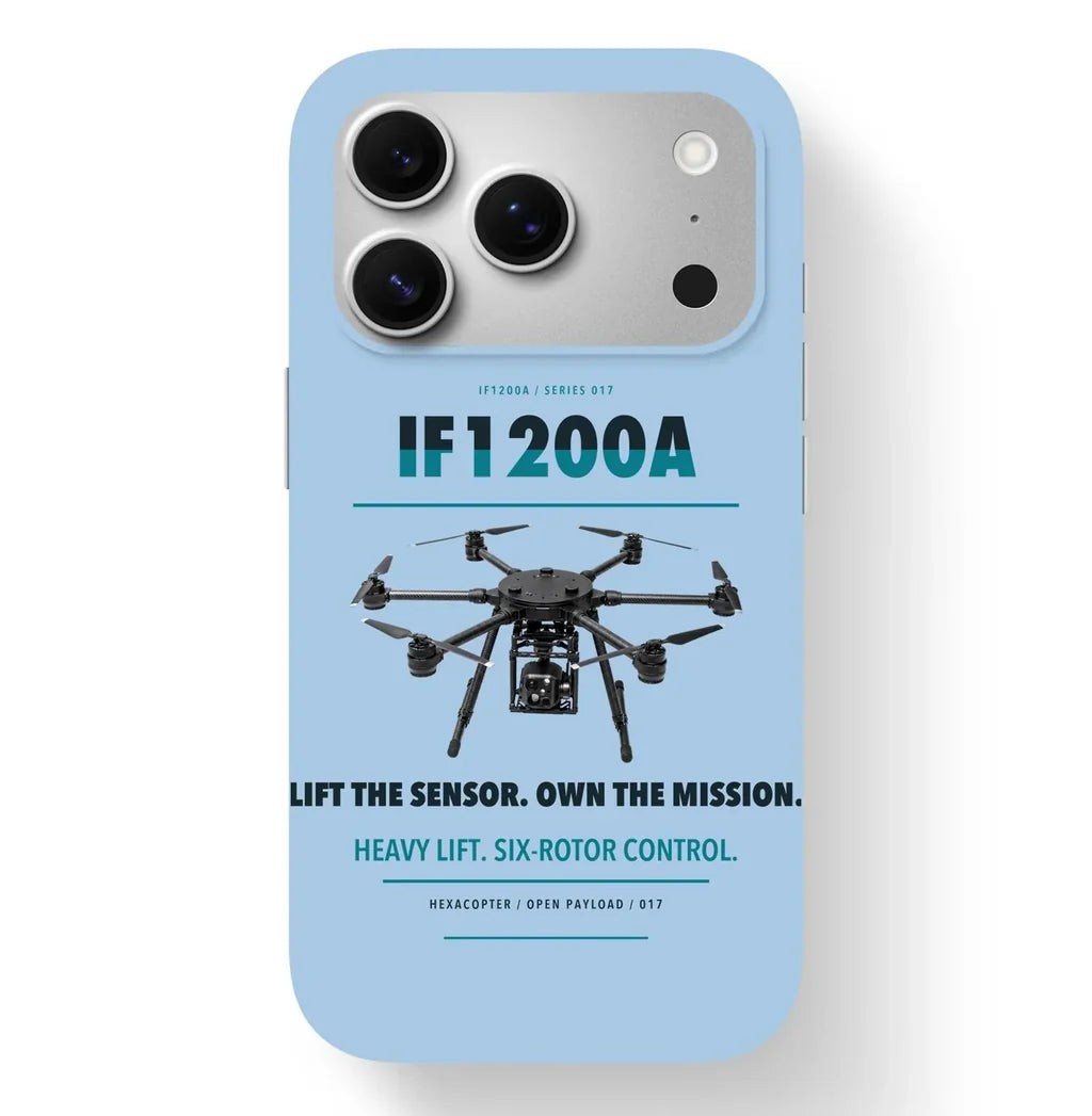 Inspired Flight IF1200A Case design on light blue iphone case
