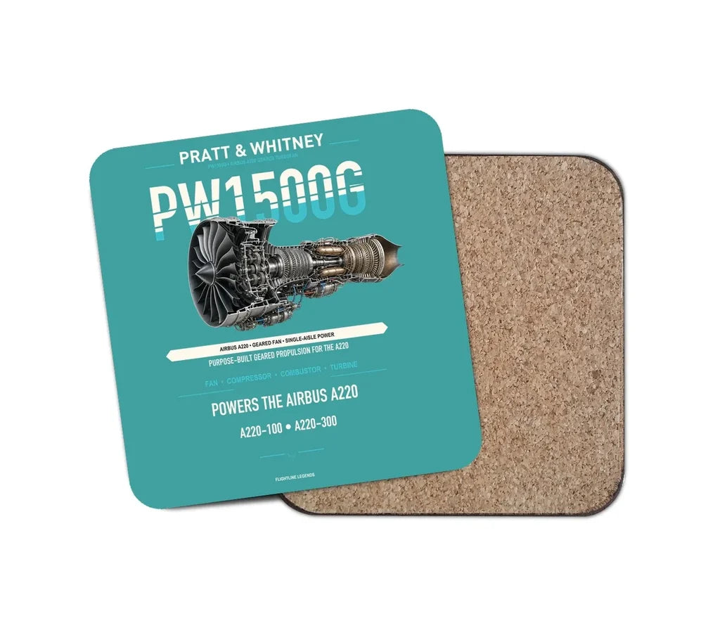 PW1500G design on turquoise 1 piece coaster
