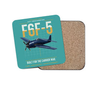Thumbnail for F6F-5 Hellcat design on turquoise 1 piece coaster