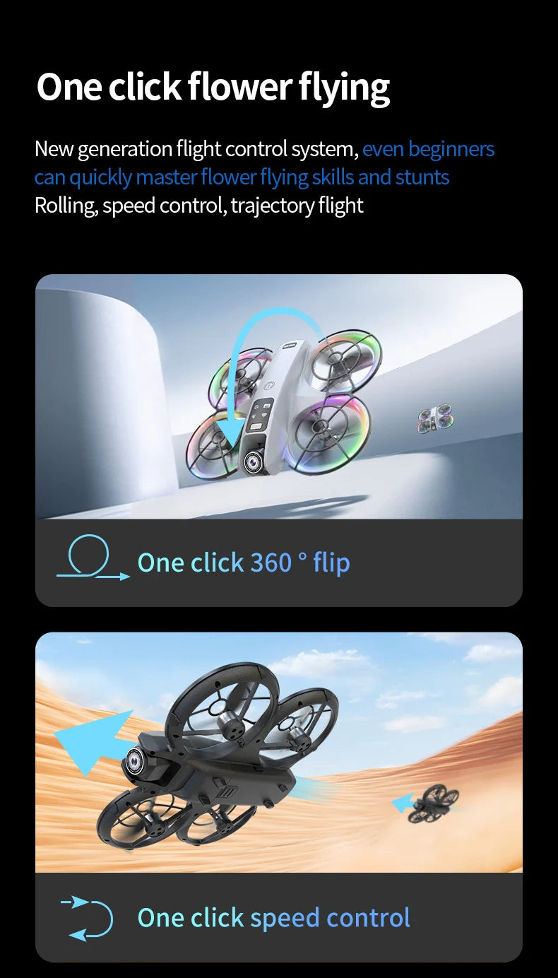 K200 Brushless Drone: Screen Remote, Optical Flow Positioning & Colorful LED Full-Protection Quadcopter - view 13