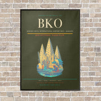 Thumbnail for Modibo Keita International Airport BKO — Bamako vertical canvas print - framed - green army background