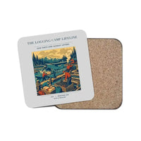 Thumbnail for The Logging Camp Lifeline - Designed Coasters design on light gray 1-piece