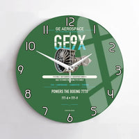 Thumbnail for GE9X design on green no frame wall clock