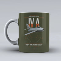 Thumbnail for Dassault Mystère IV A design on green army ceramic mug, double-side print