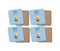 Thumbnail for Kilimanjaro International Airport (JRO) design on light blue 4 pieces set coaster