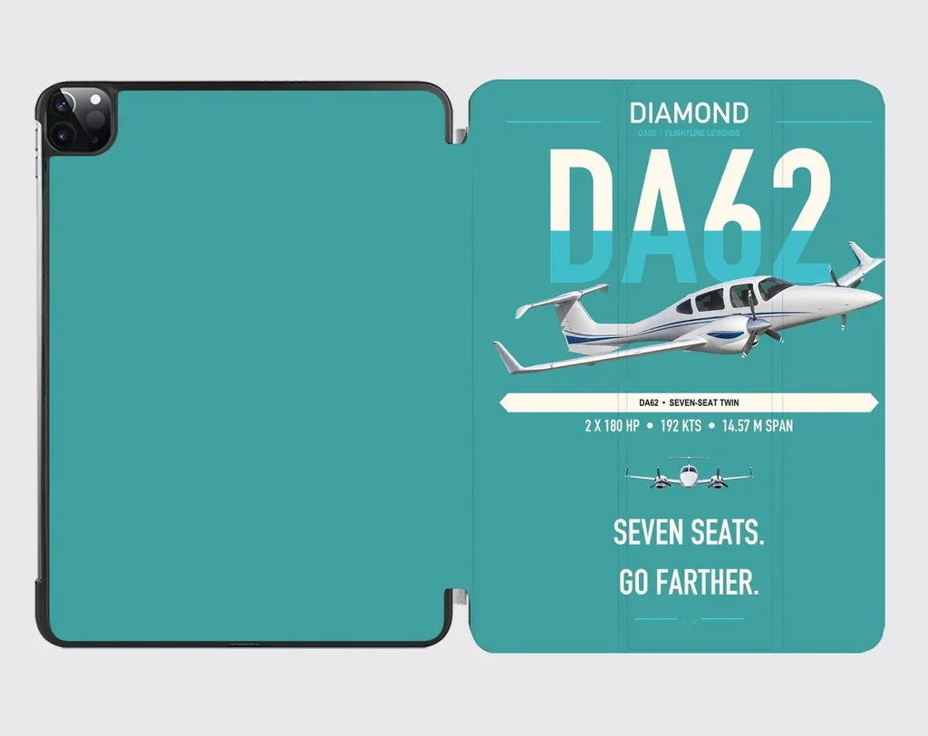 Diamond DA62 design on turquoise ipad tablet case