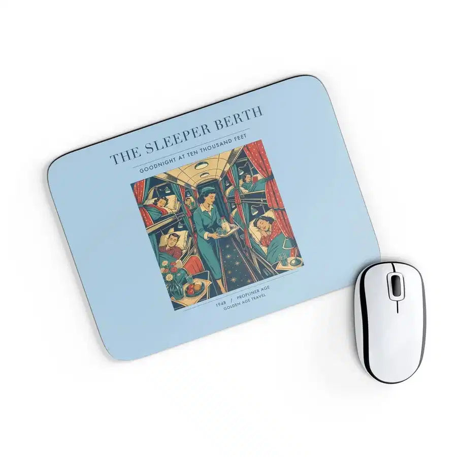 VINTAGE G4216 - The Sleeper Berth - Designed Mouse Pads design on lightblue rectangle