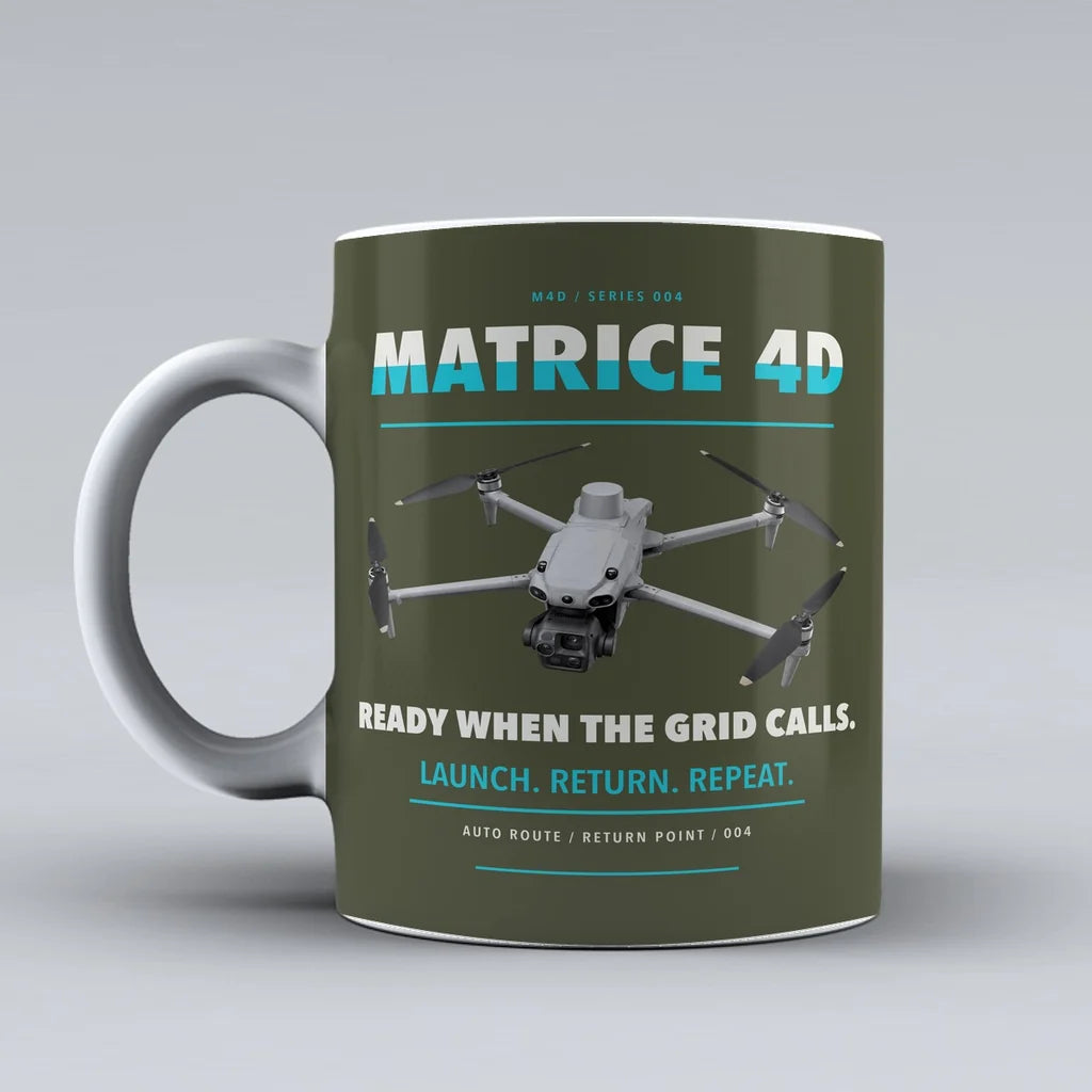 Matrice 4D Mug design on green army dji
