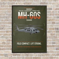 Thumbnail for Sikorsky MH-60S Seahawk vertical canvas print - framed - green army background