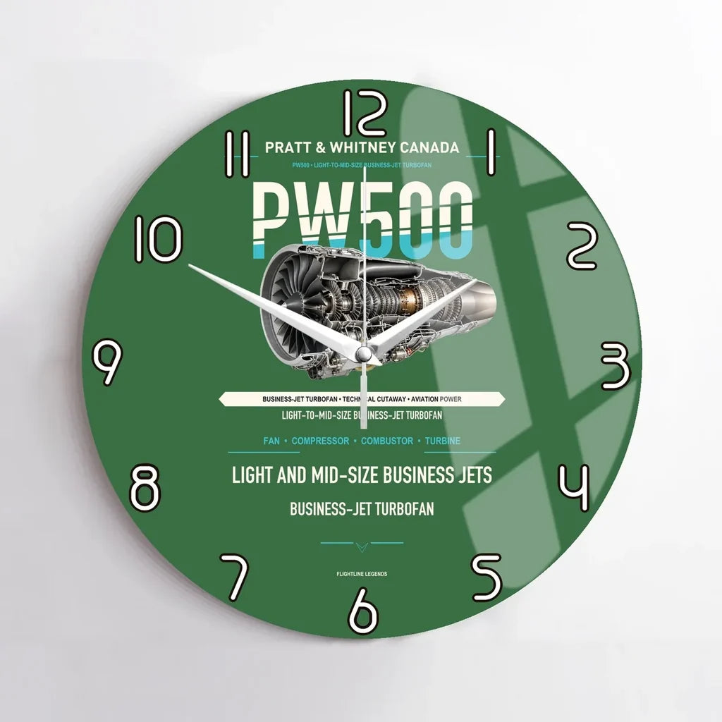 PW500 design on green no frame wall clock