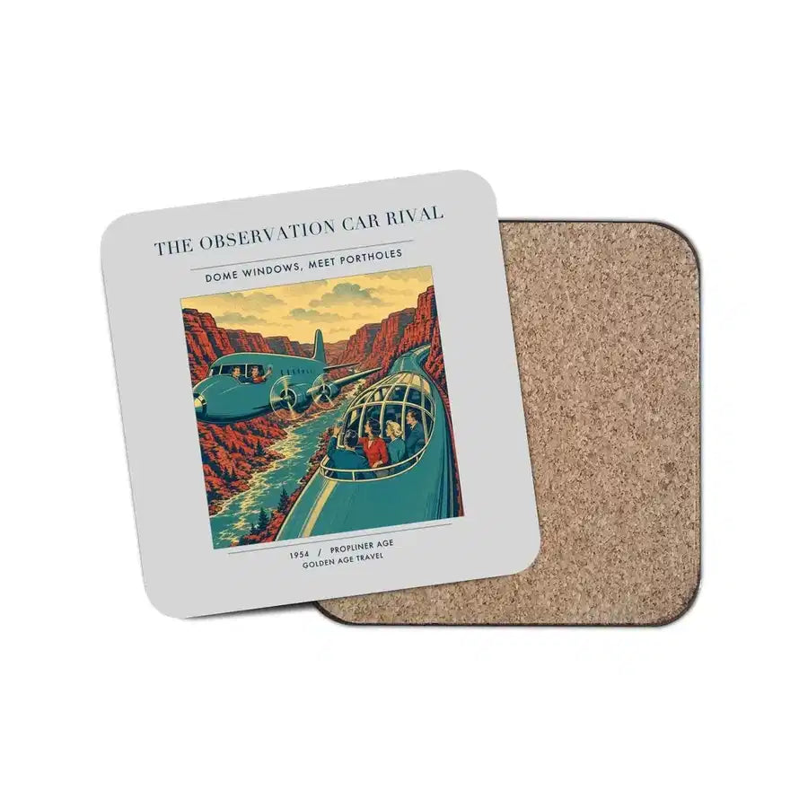 The Observation Car Rival - Designed Coasters design on light gray 1-piece
