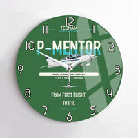 Thumbnail for Tecnam P-Mentor design on green no frame wall clock