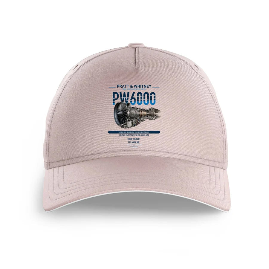 PW6000 design on pink printed hat