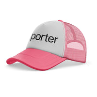 Thumbnail for Porter Airlines aviation design printed on pink trucker cap